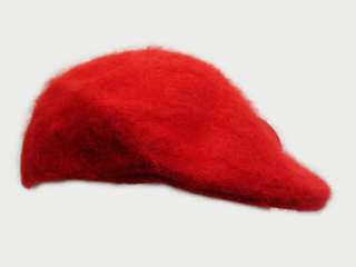 New Angora Driving Flat Ivy Newsboy Cap Fuzzy Hat Red  