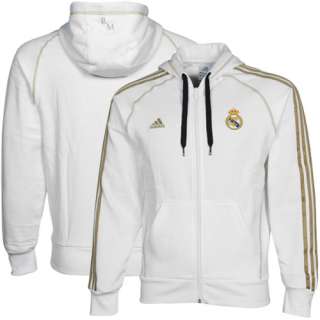 adidas Real Madrid White Core Full Zip Hoodie Sweatshirt   XXL 