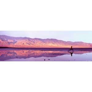 Woman Jogging, Death Valley National Park, California, USA Premium 