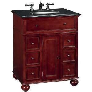 Hampton Bay 28w Single Sink Cabinet With Black Granite Top