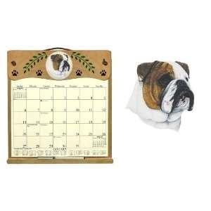  Wooden Refillable Dog Wall Calendar Holder with attached Pencil 