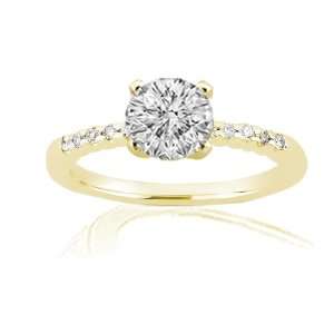  1.10 Ct Round Diamond Engagement Ring Pave Setting Ring 