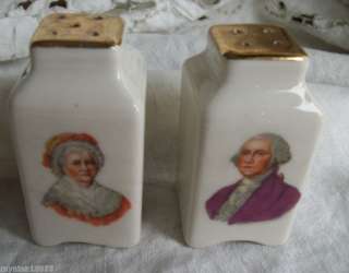 Vintage Martha & George Washington Salt Pepper Shakers  