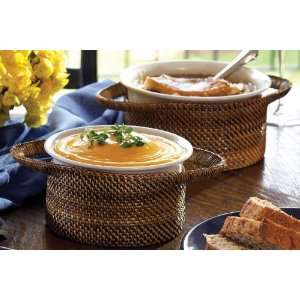  Round Soup with Woven Wrapped Handle Basket   Small