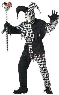 Scary Evil Jester Clown Adult Halloween Costume 00928  