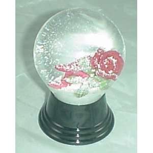  Rosebud Flower and Sled Snow Globe 