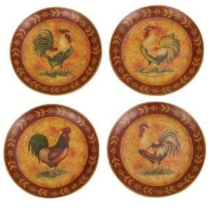   Old World 8 Rooster Wall Hanging Plates 