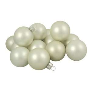  Club Pack of 36 Matte Platinum White Glass Ball Christmas 