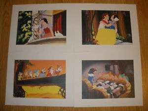 DISNEY SNOW WHITE 7 DWARFS LITHOGRAPHS 4 Lithos 2001  