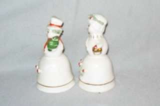 Bone China Christmas Bells Vintage Treasure Masters Taiwan Snowman 