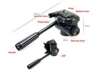 New video head 3 way for Manfrotto Camcorder SLR camera  