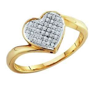   10k Yellow Gold Diamond Heart Promise Ring SeaofDiamonds Jewelry