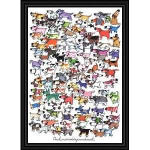  100 Dogs and a Cat by Kevin Whitlark   Framed Artwork 