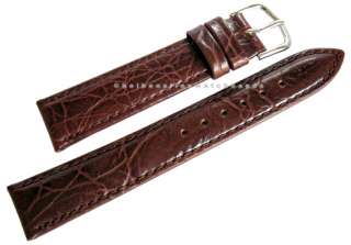 15mm BROWN Alligator Calf Swiss Leather Watch Band  