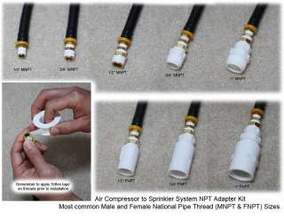 Winterize Sprinkler Air Compressor Pipe Thread Adapter  