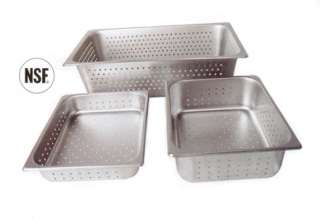 Steam Table PERFORATED 4 Half Size Pans s/s   Lot of 3  