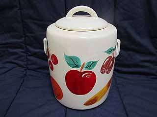 McCoy Pottery Hand Painted Fruit Design Cookie Jar EUC Large Peach 