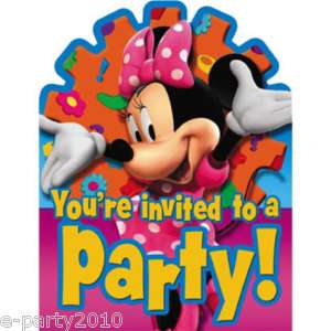 DISNEY MINNIE MOUSE Birthday Party Supplies INVITATIONS 726528250382 