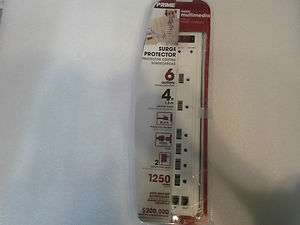   BASIC MULTIMEDIA 6 Outlet 1250 Joule Surge Protector PB505106  