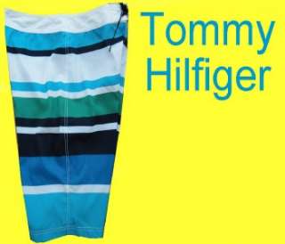   49 Mens TOMMY HILFIGER Striped SWIM Suit BOARD SHORTS Trunks 36  