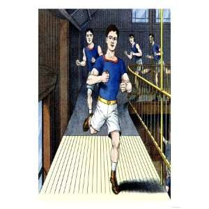  Indoor Track Runners Giclee Poster Print, 12x16