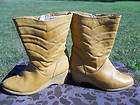 ViNTaGe 60S TaN LeaTHeR MooN SKi WiNTeR WeDGe BooTS 8