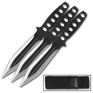 Throwing Knife Set Triple Threat 3pc Black Knives NEW  