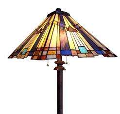 NEW Tiffany Style Mission Stained Glass Floor Lamp Colorful 15 Shade 