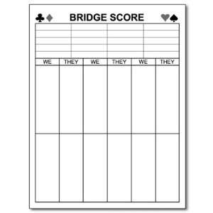  Bridge Score Notepad Memo Writing Scratch Pad Cards Games 
