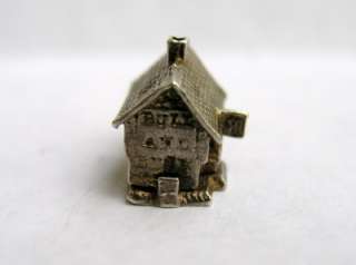   ENGLISH STERLING SILVER BULL & BUSH PUB CHARM ~ Opens Hmkd 1951  