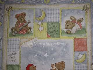 BOYDS BEARS Wishes Come True Baby Boys Blue Crib Blanket Comforter 40 