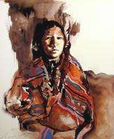 Amy Stein Little Yellow Flower Hand Signed Poster, native amer Santa 