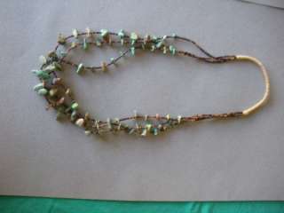  out 0f pawn Navajo necklace with raw turquoise and tortoise shell 