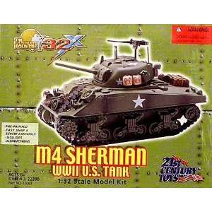  WWII US M4 Sherman Tank   132 Scale Model Kit Toys 