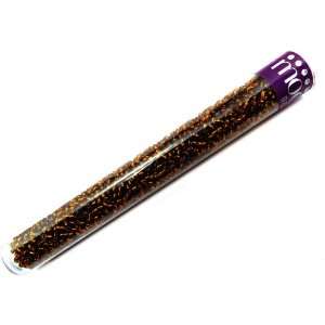  Round Seed Beads Tube, Amber Silver Lined 