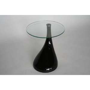  Plastic Base Round Coffee Table   Black
