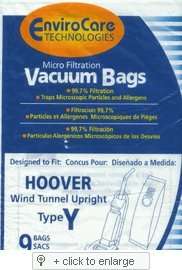 Hoover WindTunnel Upright Type Y Vacuum Bags Microfiltr  