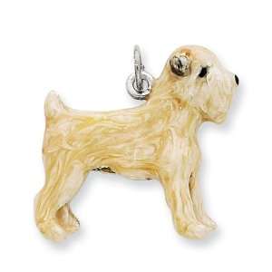  Silver Enamel Soft Coated Wheaton Terrier Charm Jewelry