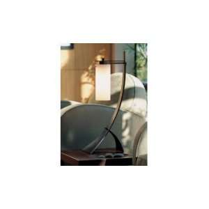    03 ZW75 Stasis 1 Light Table Lamp in Mahogany with Soft Amber glass