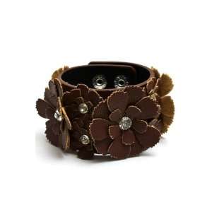   Charm & Rock Soft Flower Brown Leather Bracelet CHARM & ROCK Jewelry