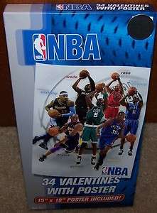 NIB Valentines Day Cards (Box of 34) NBA Basketball  