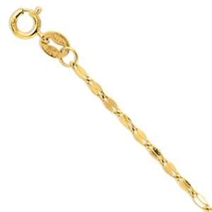    14k Solid Yellow Gold 2 mm Alternate Mariner Chain 18 Jewelry