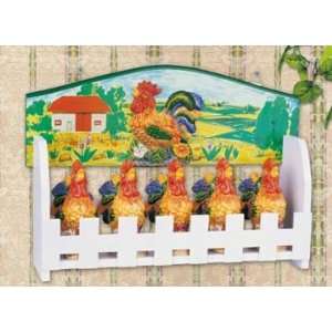  Rooster Spice Rack With Jars