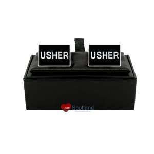  Square Black Cufflinks Usher Presentation Boxed Patio 