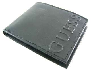   Fresno Black Ghost Distressed Leather Passcase Billfold Wallet  