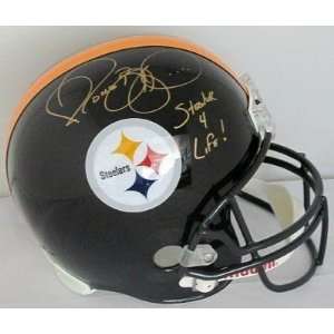 Signed Jerome Bettis Helmet   FS Steeler 4 Life   Autographed NFL 