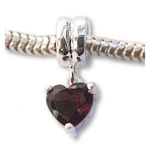   Sterling Silver Charm Bead February Birthstone Fits Pandora Bracelet