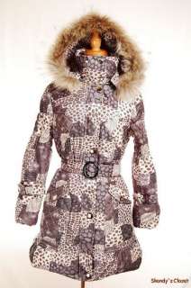 Msfoto $1685 Fur Waterproof Down Jacket Coat 38 M GRAY  
