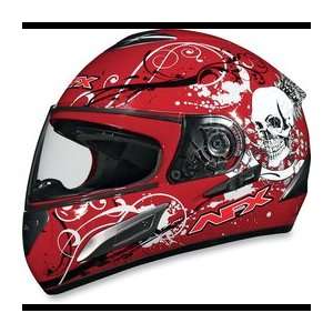  AFX FX 100 Sun Shield Helmet , Size Lg, Color Red, Style 