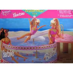  Splash n Color Barbie Crystal Clear Pool w Slide (1996 